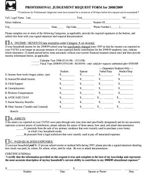 Fillable Online Roguecc PROFESSIONAL JUDGEMENT REQUEST FORM For