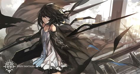 Black Eyes Black Hair Cape Cross Dress Original Paradise Pffk Pixiv