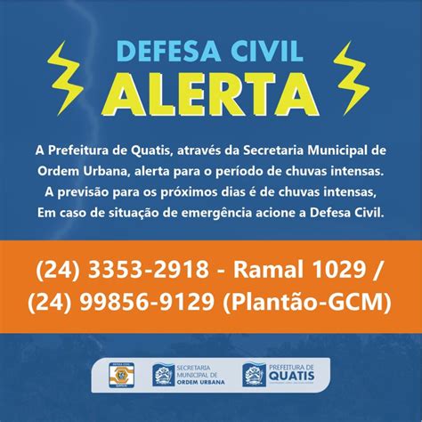 Alerta PerÍodo Chuvoso Prefeitura Municipal De Quatis