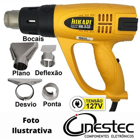 Soprador Heat Gun Pistola De Ar Quente Hk V W Cinestec