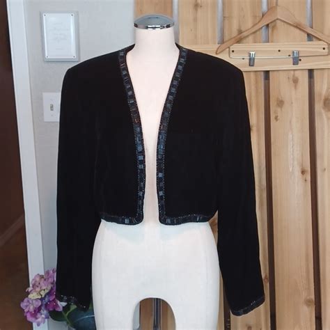 Oleg Cassini Jackets And Coats Vintage Oleg Cassini Beaded Velvet Blazer Poshmark