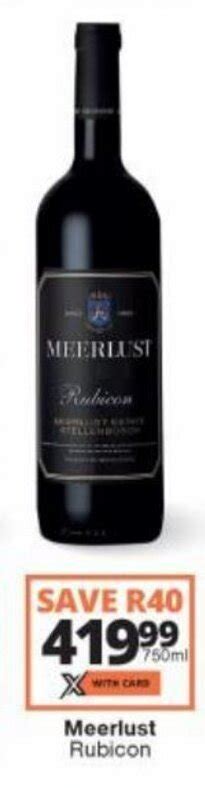 Meerlust Rubicon 750ml Offer At Checkers Hyper