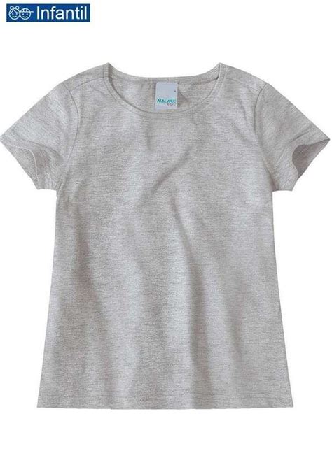 Camiseta Infantil Menina Malwee Cinza Mescla Meias