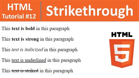 Html Tutorial Making Text Strikethrough In Html Strike S Tag