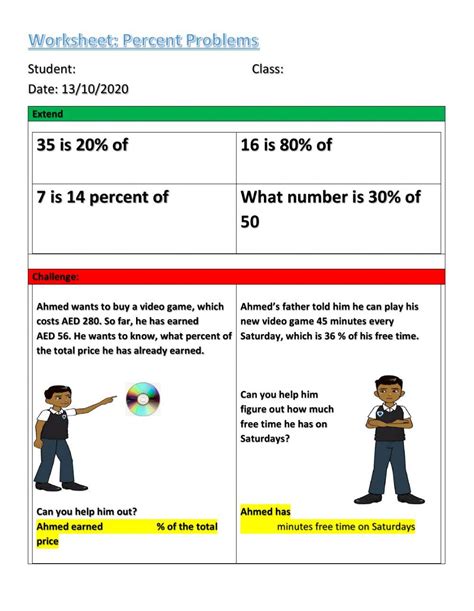 Percent Word Problems Worksheet Pdf Printable Number Worksheets