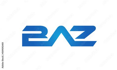 Connected Baz Letters Logo Design Linked Chain Logo Concept Stock