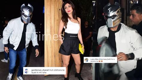 Raj Kundra Hides Face With A Silver Helmet At Shamita Shetty S Birthday