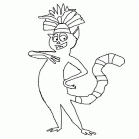 King Julien Madagascar Coloring Page Clip Art Library