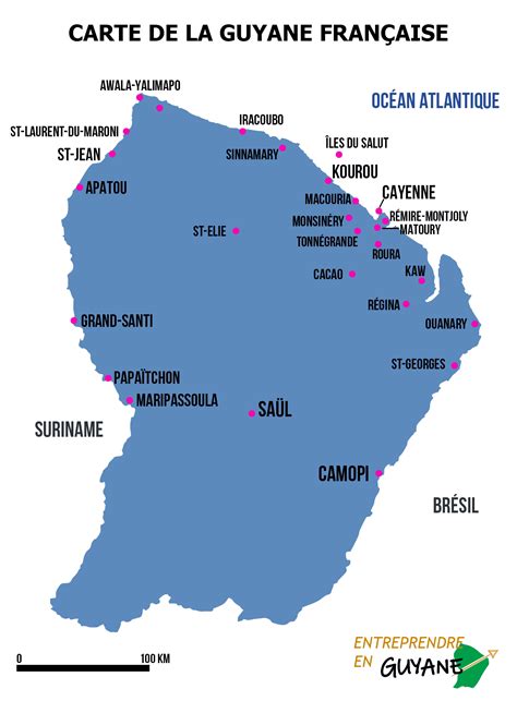 Carte de la Guyane