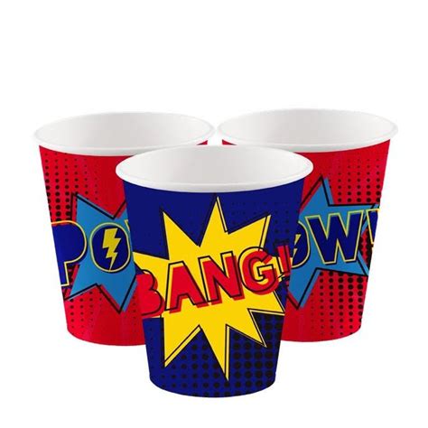 Super Hero Party Paper Cups Ml Pk Party Delights