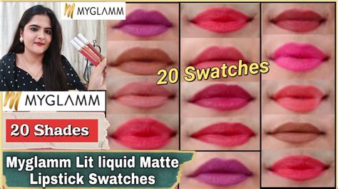 Myglamm Lit Liquid Matte Lipstick Swatches 20 Shades Swatches How