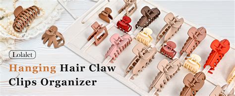 Amazon Lolalet Hair Claw Clip Organizer Pack Hanging Hair Clip