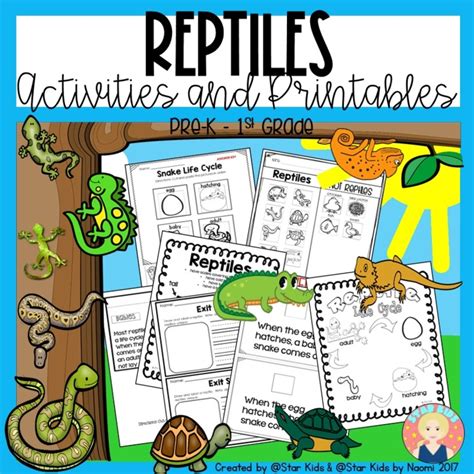 REPTILES CHARACTERISTICS -Life Cycle, Activities and Printables for K-1