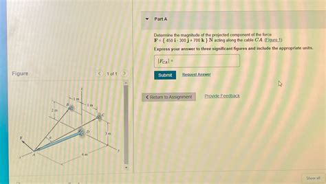 Solved Part A Determine The Magnitude Of The Projected Component Of