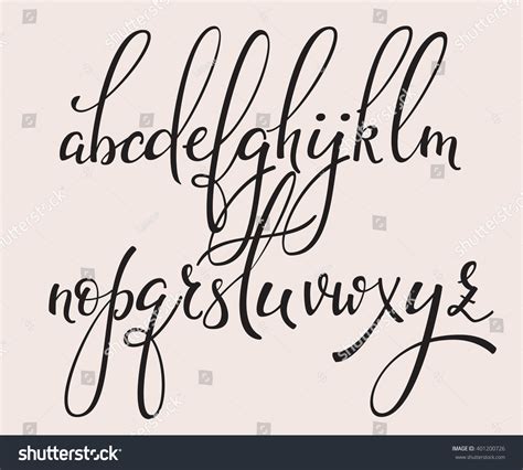 Handwritten Brush Style Modern Calligraphy Cursive Stock Vector