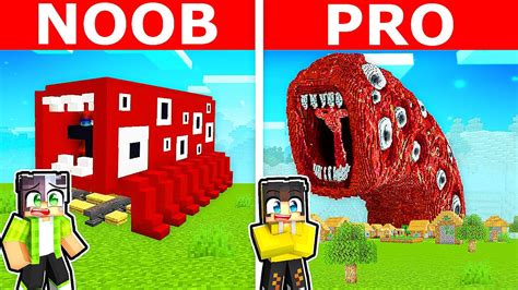 NOOB VS PRO TREN YİYEN SOLUCAN YAPI KAPIŞMASI Minecraft YouTube