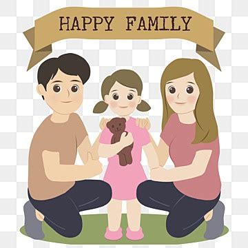 Hand Drawn Family PNG Transparent, Happy Family With One Child Hand ...