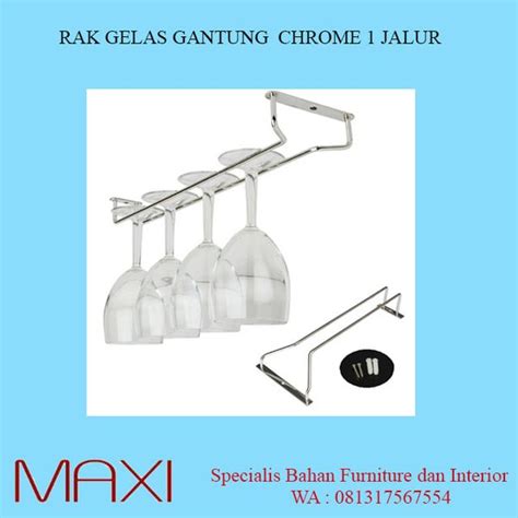 Jual RAK GELAS GANTUNG 1 JALUR CHROME Di Lapak Maxi Online Bukalapak