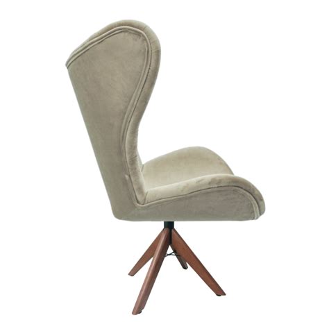 Poltrona Egg Slim Nude Encapado Base Giratória de Madeira