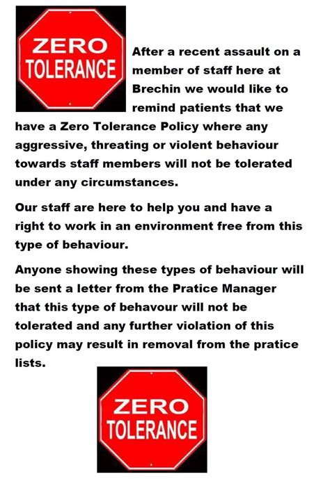 Zero Tolerance Training Certificate