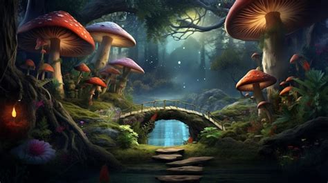 Premium Photo | Mushroom Wallpaper Fantasy Wallpaper 4K Mushroom Light ...