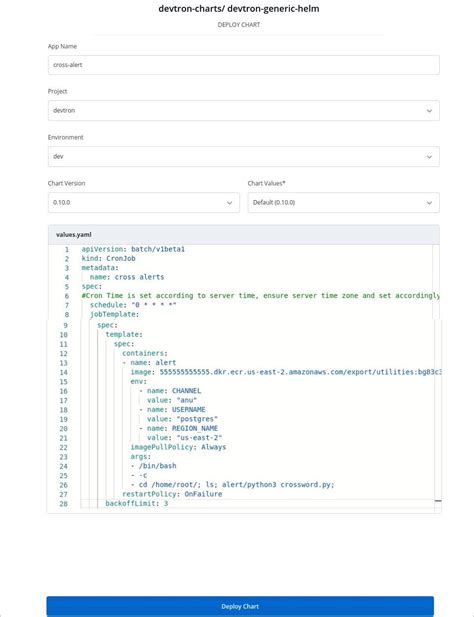 Devtron Generic Helm Chart To Run Cronjob Or One Time Job Devtron