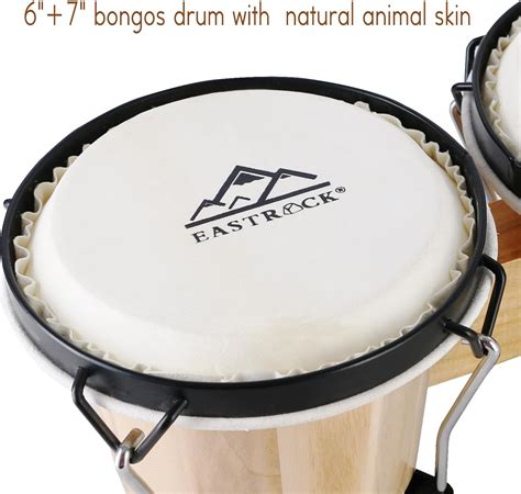 Eastrock Bongo Juego De Tambor De Y Pulgadas Para Adultos Ni Os