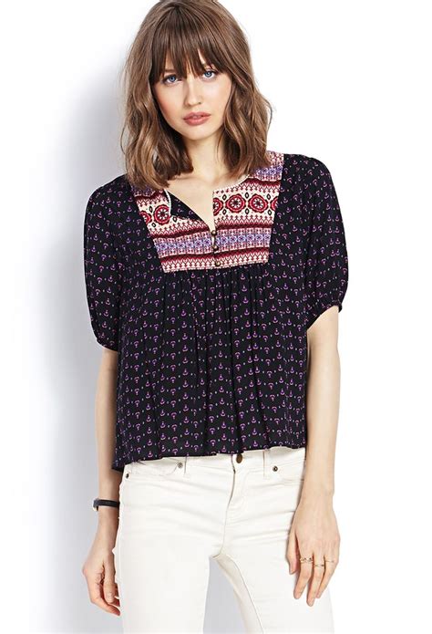 Boho Peasant Top Forever21 2000071014 2280 Boho Peasant Top