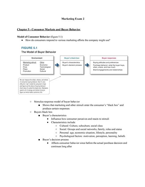 MKT Exam 2 Study Guide Marketing Exam 2 Chapter 5 Consumer Markets