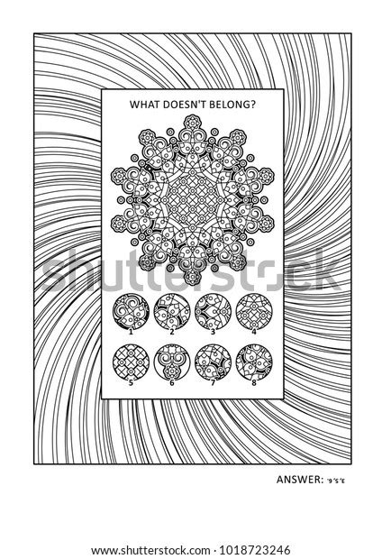 Puzzle Coloring Activity Page Grownups Visual Stock Vector Royalty