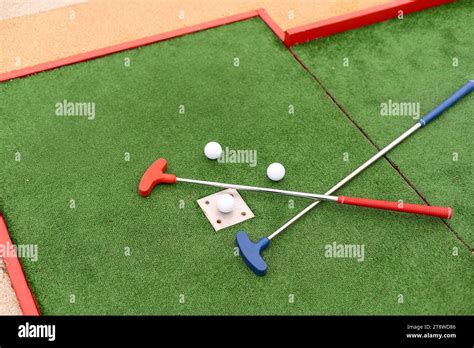 Golf Club Ball And Hole Stock Photo Alamy