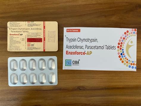 Trypsin Chymotrypsin Aceclofenac Paracetamol Tablets Prescription