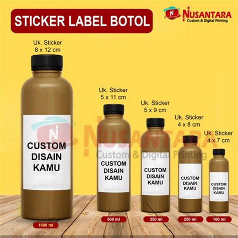 Jual Sticker Label Botol Untuk Ml Cetak Sticker Label Transparan