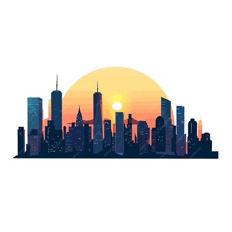 Premium Vector City Skyline Sunset 9