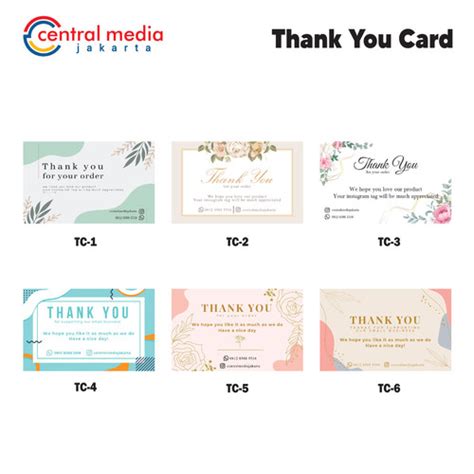 Jual Cetak Thank You Card Custom Kartu Ucapan Terima Kasih 7x5 Cm