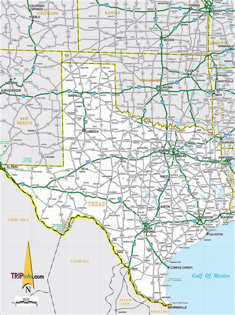 Texas Road Map With Cities And Towns - Printable Maps