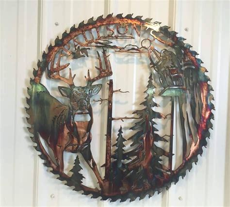 Whitetail Bowhunter Welcome Sawblade Cut Out Metal Wall Art - Metal ...