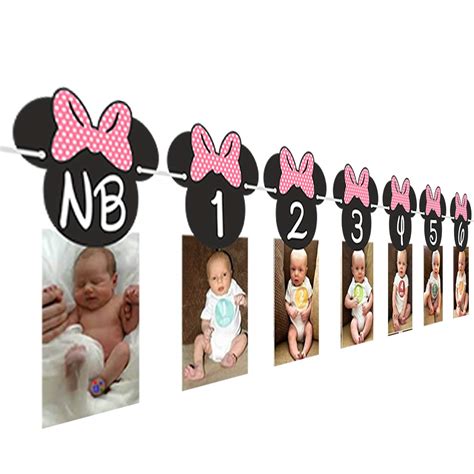 Buy Minnie Mouse First Birthday Banner Nb To Month Minnie Themed