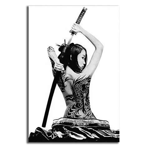 Geisha Tattoo Samurai Sword Poster Gb02 Etsy Geisha Tattoo Female