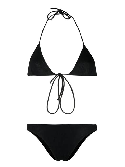 LIDO Ribbed Knit Bikini Black FARFETCH UK