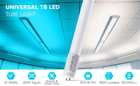 LUXRITE 13 Watt 4 Ft Linear T8 LED Tube Light Bulb Ballast And Ballast