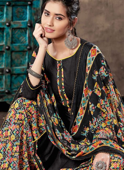 Shop Black Color Patiala Suit Online 133721