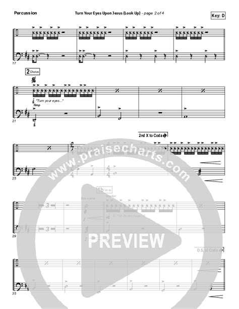 Turn Your Eyes Upon Jesus Look Up Percussion Sheet Music Pdf Nichole