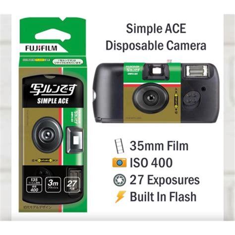 Fujifilm C Mara De Pel Cula Desechable ACE ISO 400 SIMPLE 35mm Flash De