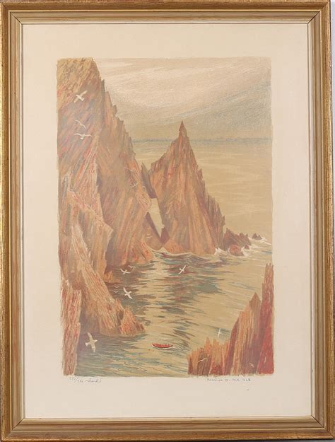 ROLAND SVENSSON Atlantic Island Fair Isle Fair Lithograph Signed