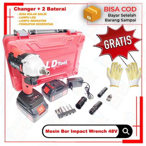 Jual Mesin Impact Jld 48 Volt Mesin Impact Wrench Cordless Impact Wrench Shopee Indonesia