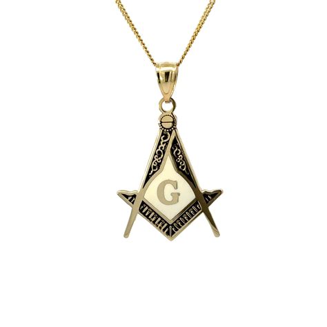 14k Solid Gold Freemason Symbol Pendant The Square And Compasses Charm Etsy