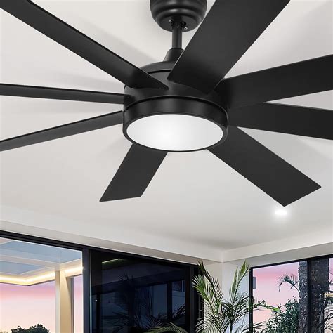 Buy YITAHOME 60 Inch Black Ceiling Fan With Light And Remote DC