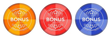 Bonus Badge Icon Burst Light Round Button Set Illustration Stock Vector Illustration Of