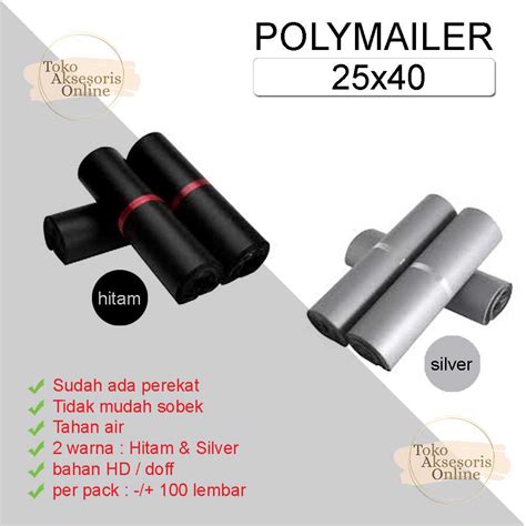 Jual Tao Plastik Packing Polymailer Hd Hitam Silver Dengan